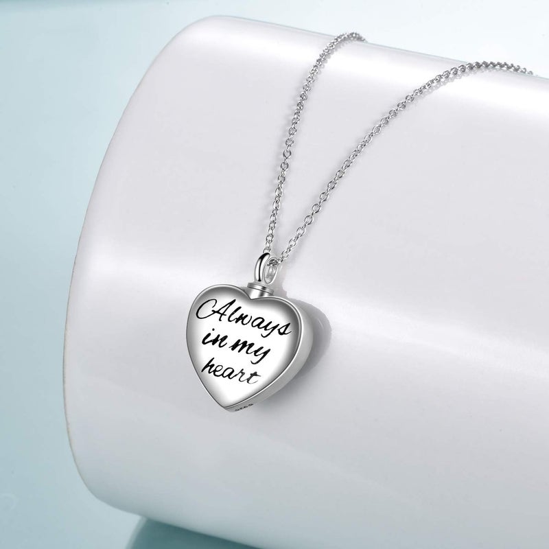 YFN Urn Necklaces for Ashes Sterling Silver Heart Urn Necklaces for Ashes Cremation Memory Jewelry for Women Men - Image 2